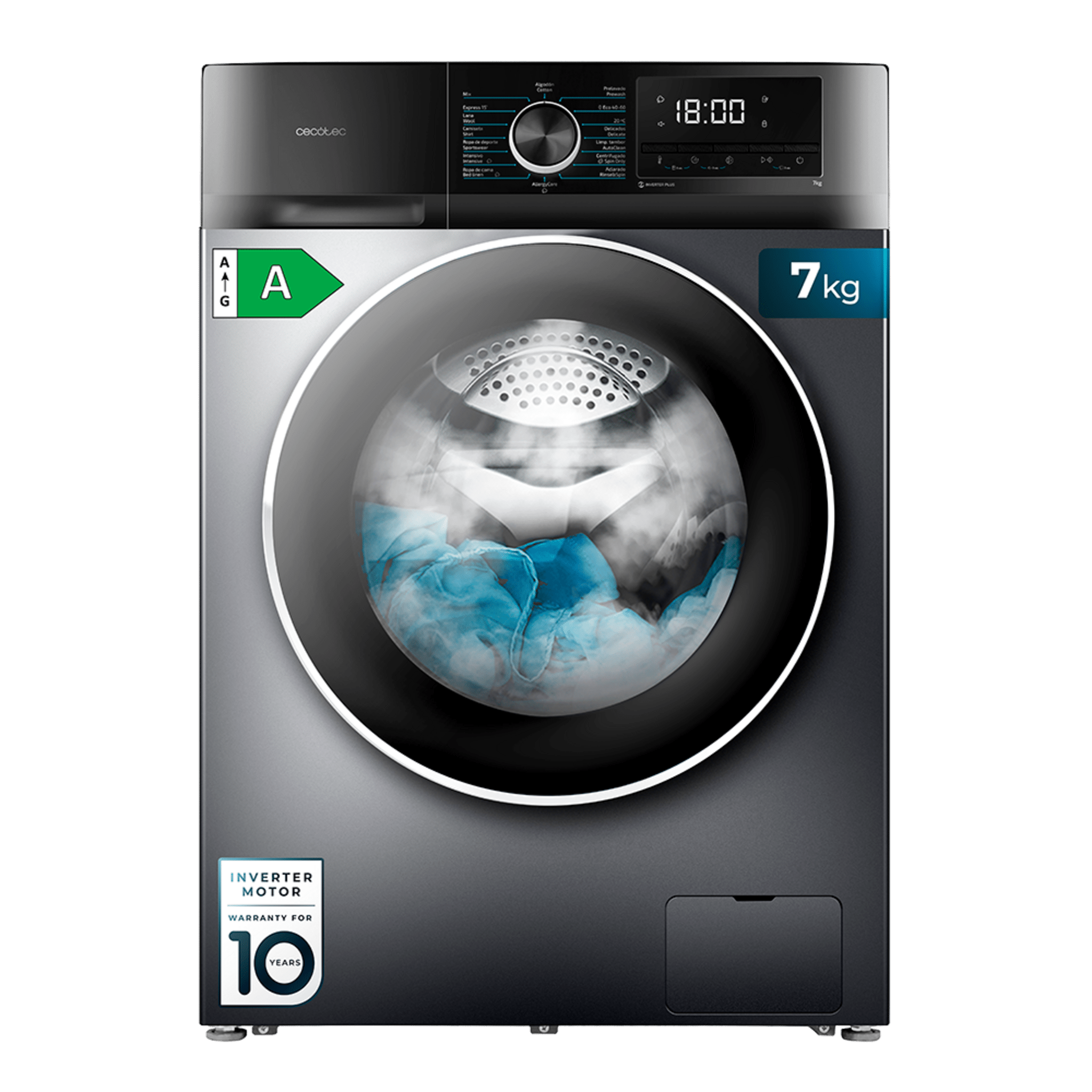 Bolero DressCode 7500 Inverter Steel A Lavadora de 7 kg clase A