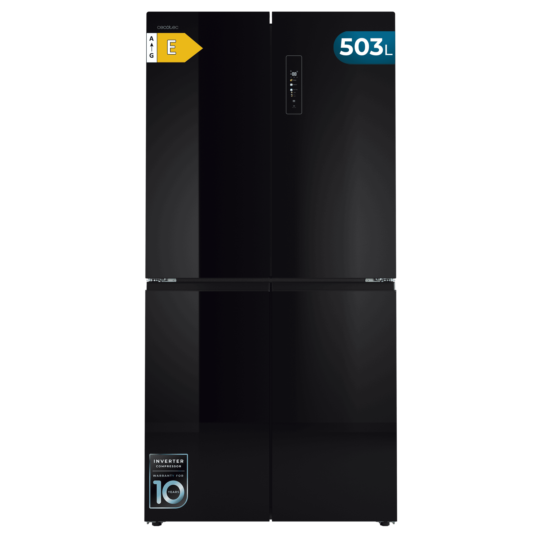 Bolero CoolMarket 4D 503 Black Glass E Frigorífico 4 Puertas
