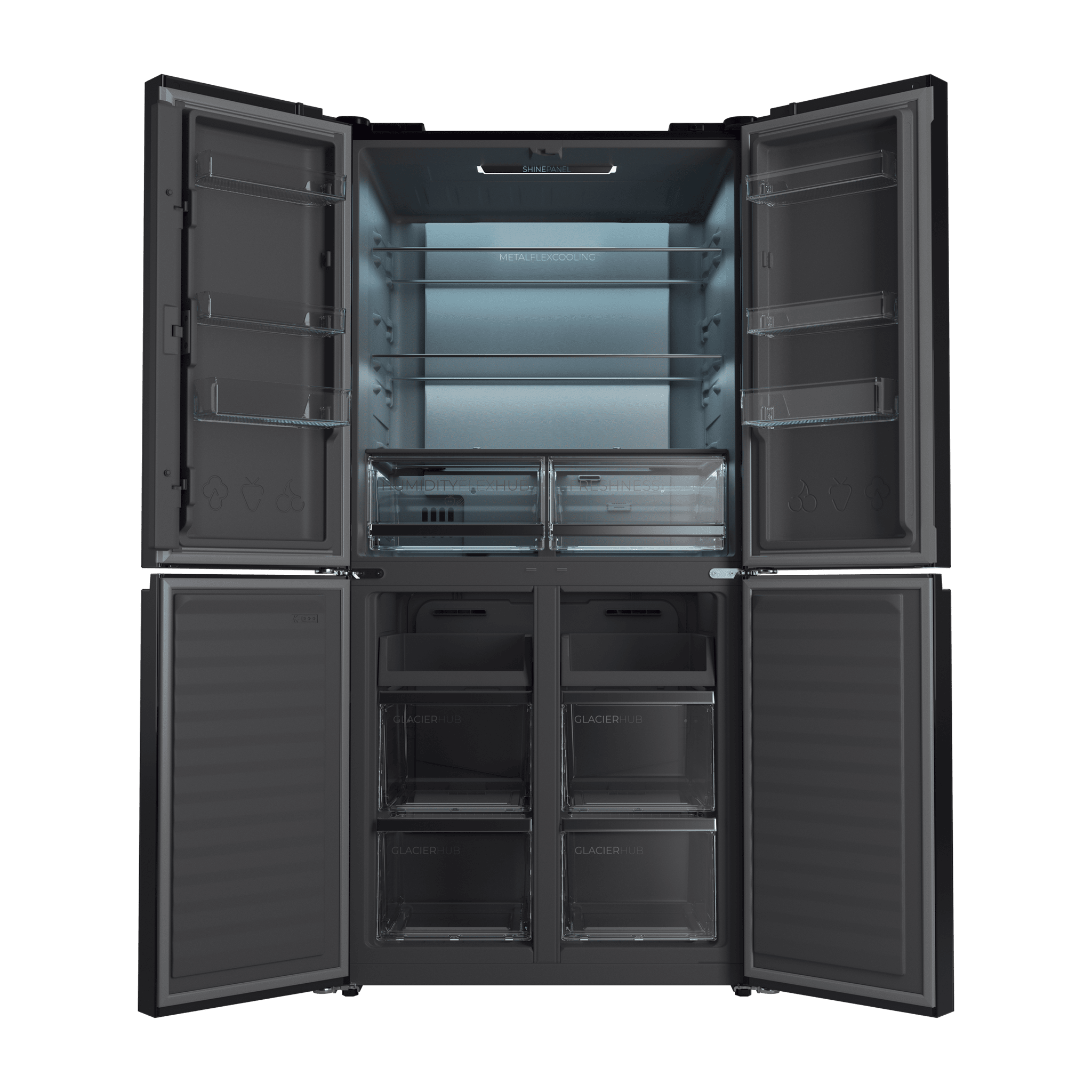Bolero CoolMarket 4D 503 Black Glass E Frigorífico 4 Puertas