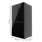 Bolero CoolMarket 4D 601 Black Glass E Frigorífico de 4 Puertas cristal