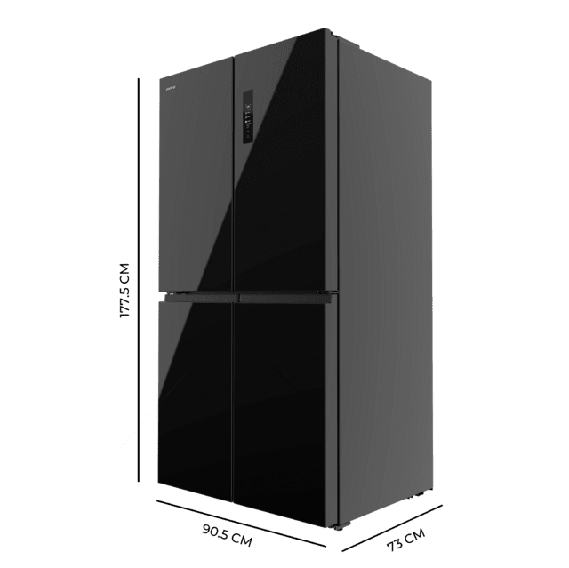 Bolero CoolMarket 4D 601 Black Glass E Frigorífico de 4 Puertas cristal