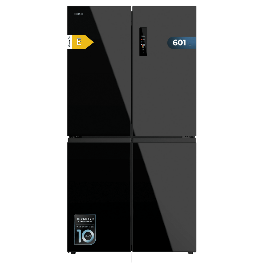 Bolero CoolMarket 4D 601 Black Glass E Frigorífico de 4 Puertas cristal