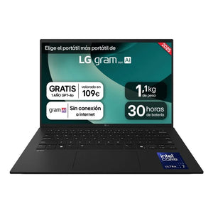LG Gram 14Z90T-G.AD8BB ordenador portatil Intel Core Ultra 7 255H Portátil 35,6 cm (14") WUXGA 32 GB LPDDR5x-SDRAM 2 TB SSD Wi-Fi 6E (802.11ax) Windows 11 Home Español Negro