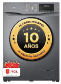 LAVADORA TCL FF0814SA1ES PLATA 8KG 1400RPM CLASE A-10% DISPLAY MOTOR BLDC