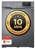 LAVADORA TCL FF0814SA1ES PLATA 8KG 1400RPM CLASE A-10% DISPLAY MOTOR BLDC