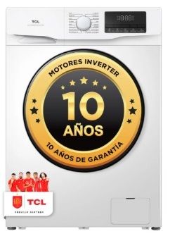 LAVADORA TCL FF0814WA1ES BLANCA 8KG 1400RPM CLASE A-10% DISPLAY MOTOR BLDC