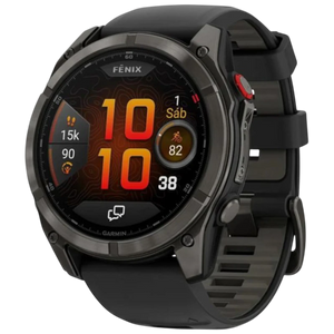 Garmin Fēnix 8 Pro 47 mm AMOLED Zafiro Gris Titanio con correa de Silicona Negra