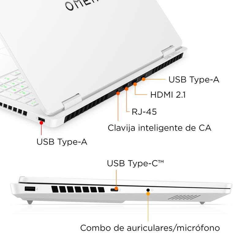 Portátil HP OMEN Gaming 16-am0041ns 16" Intel Core 7 240H 32GB 1TB SSD RTX 5070 Blanco RGB