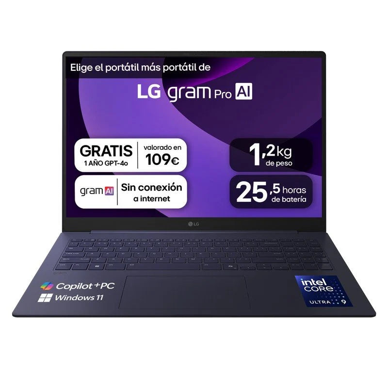 Portátil LG Gram 16Z90TS-G.AU99B 16" Intel Core Ultra 9 288V 32GB 1TB SSD Gris AI Copilot+ WiFi 7