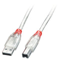 41753 cable USB USB 2.0 2 m USB A USB B Transparente