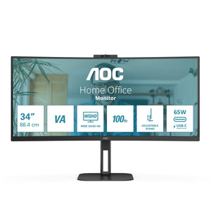 V5 CU34V5CW pantalla para PC 86,4 cm (34") 3440 x 1440 Pixeles Wide Quad HD LED Negro