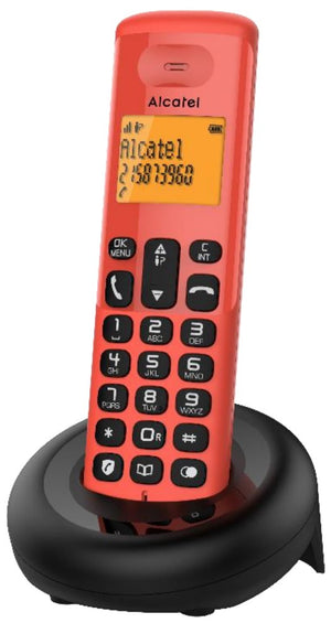 E160 Teléfono DECT Identificador de llamadas Negro, Rojo