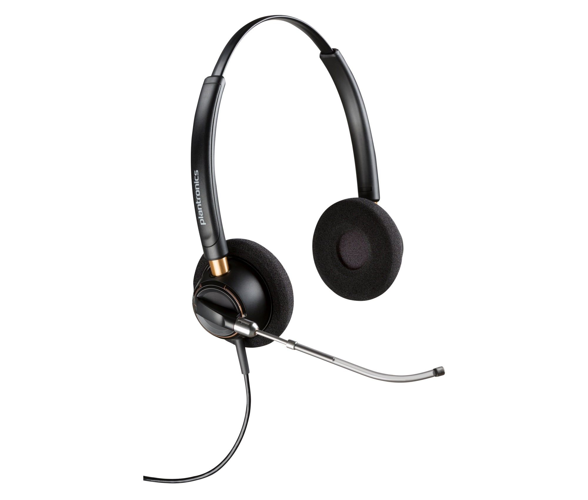 Auriculares binaurales Poly EncorePro 520V con tubo de voz y desconexión rápida