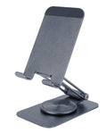 MA-RSS, Soporte Plegable para Smartphone, Rotación Dinámica 360º + Ajuste en Altura y Ángulo 180º, Soporte Teléfono Móvil Portátil de Aluminio, Antideslizante, Gris Oscuro