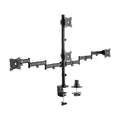 Soporte de Mesa Eco Giratorio e Inclinable para 4 Monitores 8kg (4 Pivotes, 2 Brazos) de 13"-27", Negro