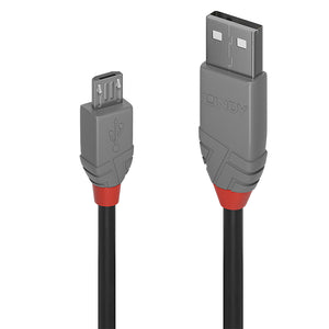 36733 cable USB USB 2.0 2 m USB A Micro-USB B Negro, Gris