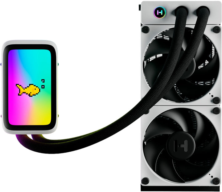 THICC Q60 Procesador Kit de refrigeración líquida 12 cm Negro, Blanco 2 pieza(s)