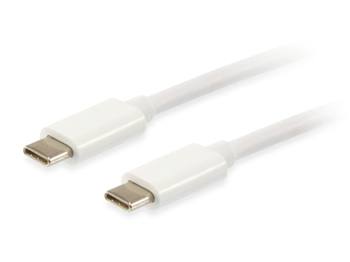 128351 Cable USB 3.2 Gen 2 C a C, M/M, 1,0m, PD 60W , 4K/60Hz, 5Gbps, Blanco