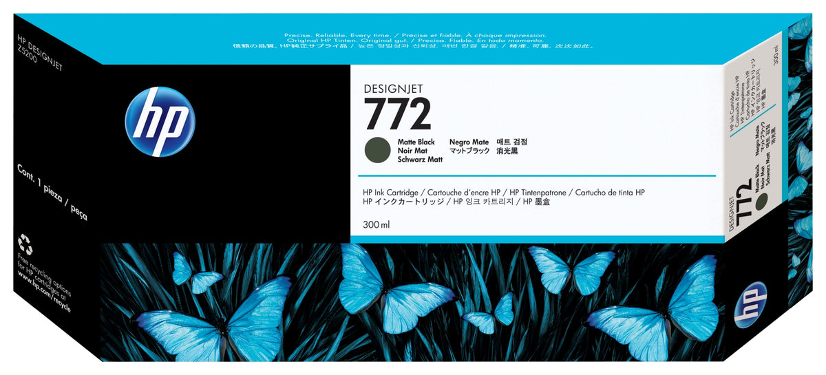 Cartucho de tinta DesignJet 772 negro mate de 300 ml
