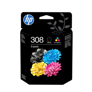 Paquete de 2 Cartuchos de Tinta Original 308 negra/tricolor