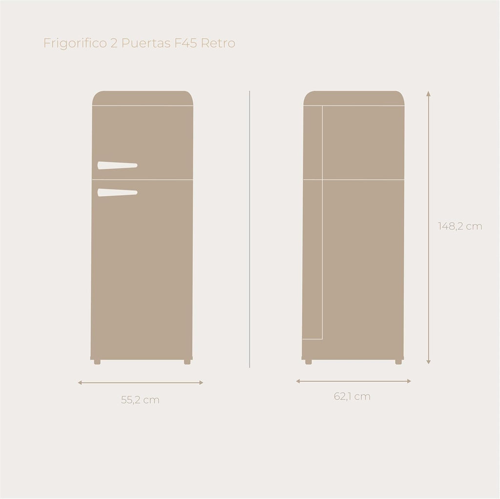 Frigor�fico 2 puertas Evvo F45 Retro Negro