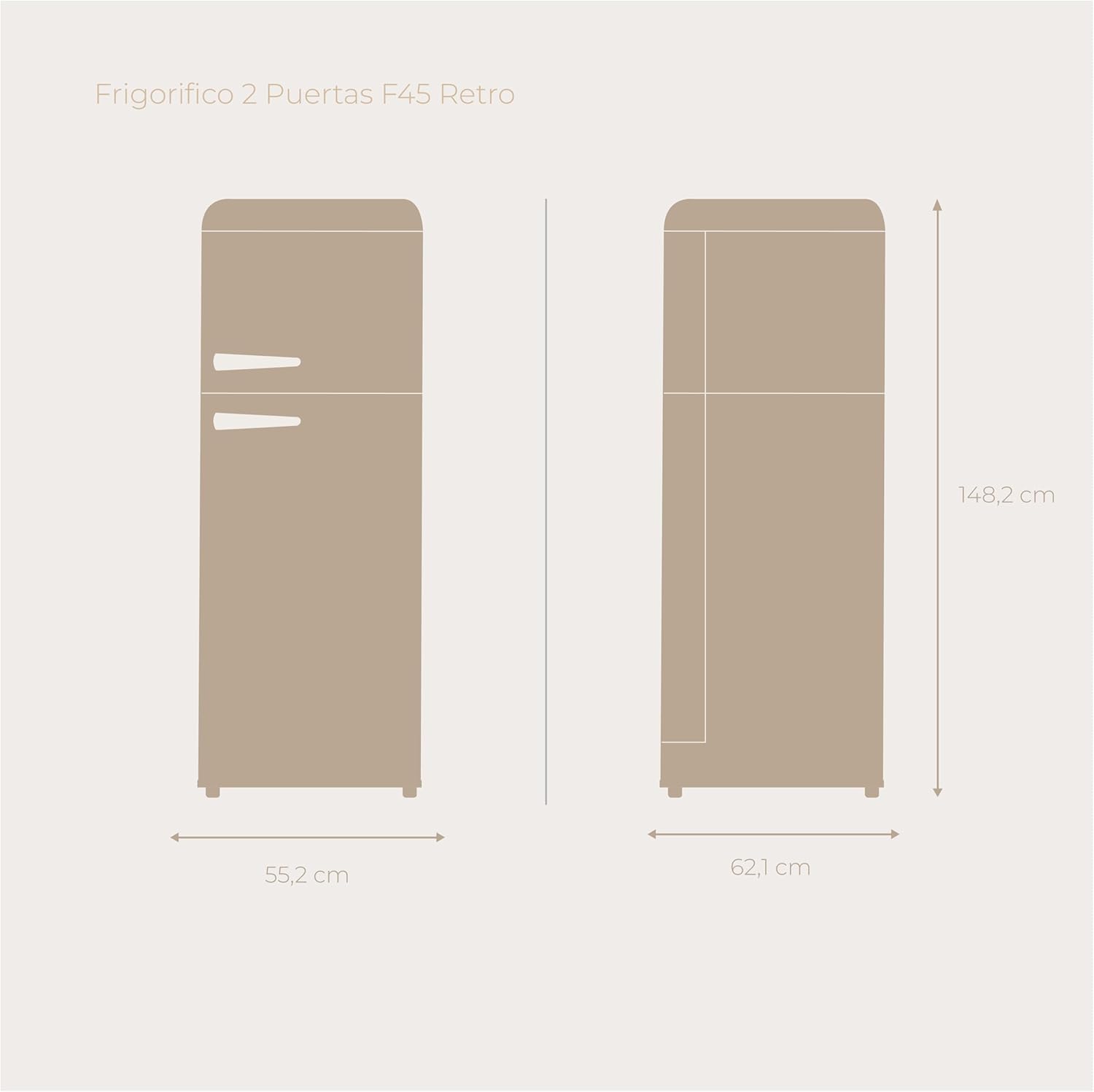 Frigor�fico 2 puertas Evvo F45 Retro Negro