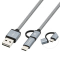 COO-CAB-U2MC-GR cable USB USB 2.0 1 m USB A USB C/Micro-USB B Gris