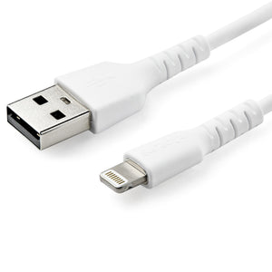 Cable Resistente USB-A a Lightning de 1 m Blanco - Cable de Alimentación y Sincronización USB Tipo A a Lightning con Fibra de Aramida Robusta - Con Certificación MFi de Apple - iPad/iPhone 12