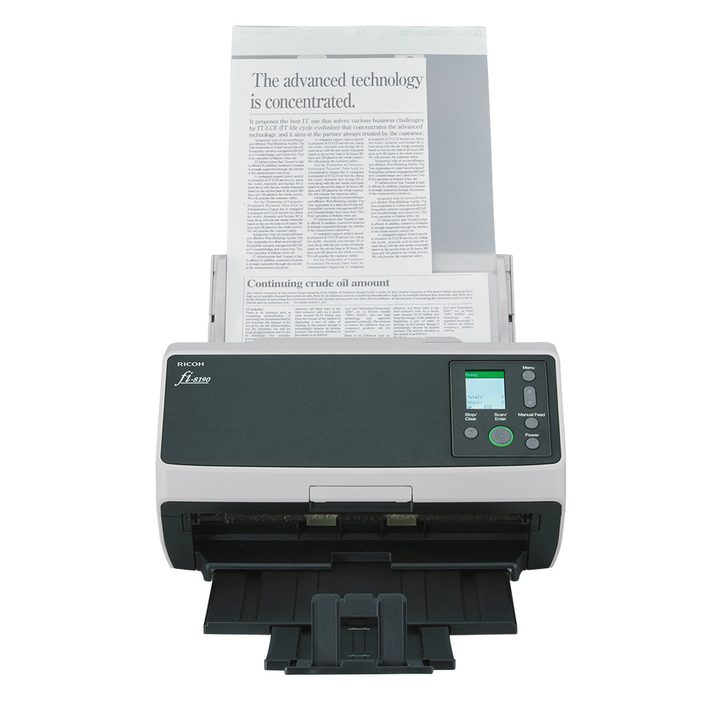 fi-8190 Alimentador automático de documentos (ADF) + escáner de alimentación manual 600 x 600 DPI A4 Negro, Gris
