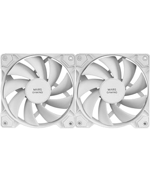 MF-PWMX2 Blanco, Kit 2 Ventiladores 120mm, Ultra silenciosos FDB 12dB, Sistema Anti-vibraciones, Sistema PWM
