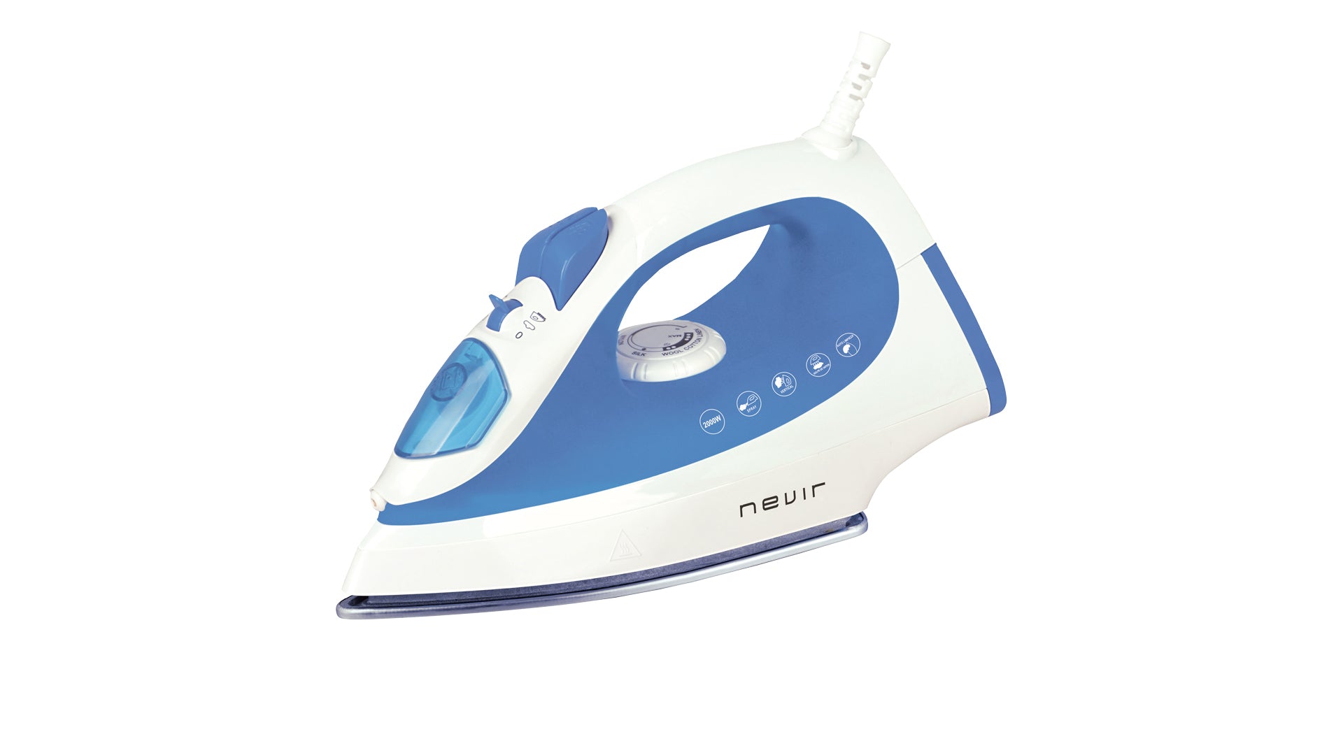 PLANCHA DE VAPOR NVR-3584 P 2000W Plancha a vapor Suela de acero inoxidable Azul, Blanco