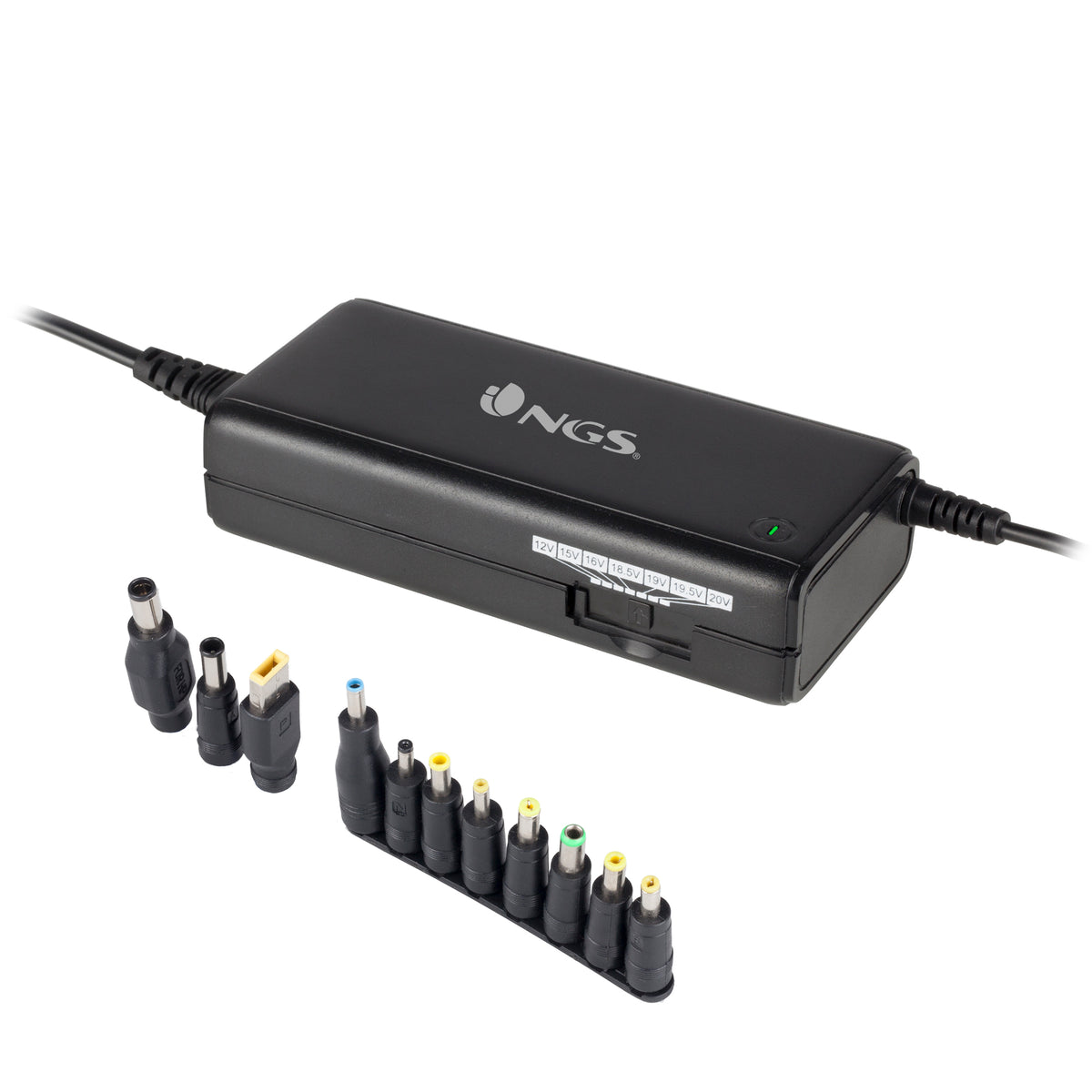 Ban adaptador e inversor de corriente Interior 90 W Negro