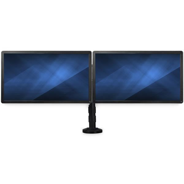 Brazo para Escritorio de Dos Monitores - con Barra Horizontal - Soporte de Mordaza/Ojal para Escritorio