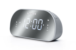 M-170CMR radio Reloj Digital Espejo, Blanco