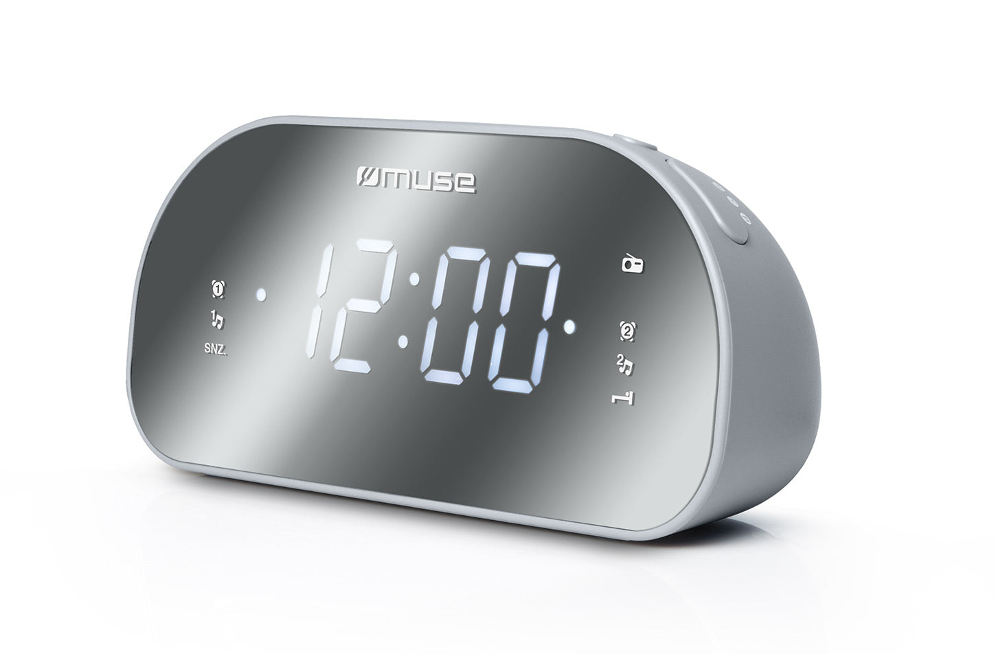M-170CMR radio Reloj Digital Espejo, Blanco