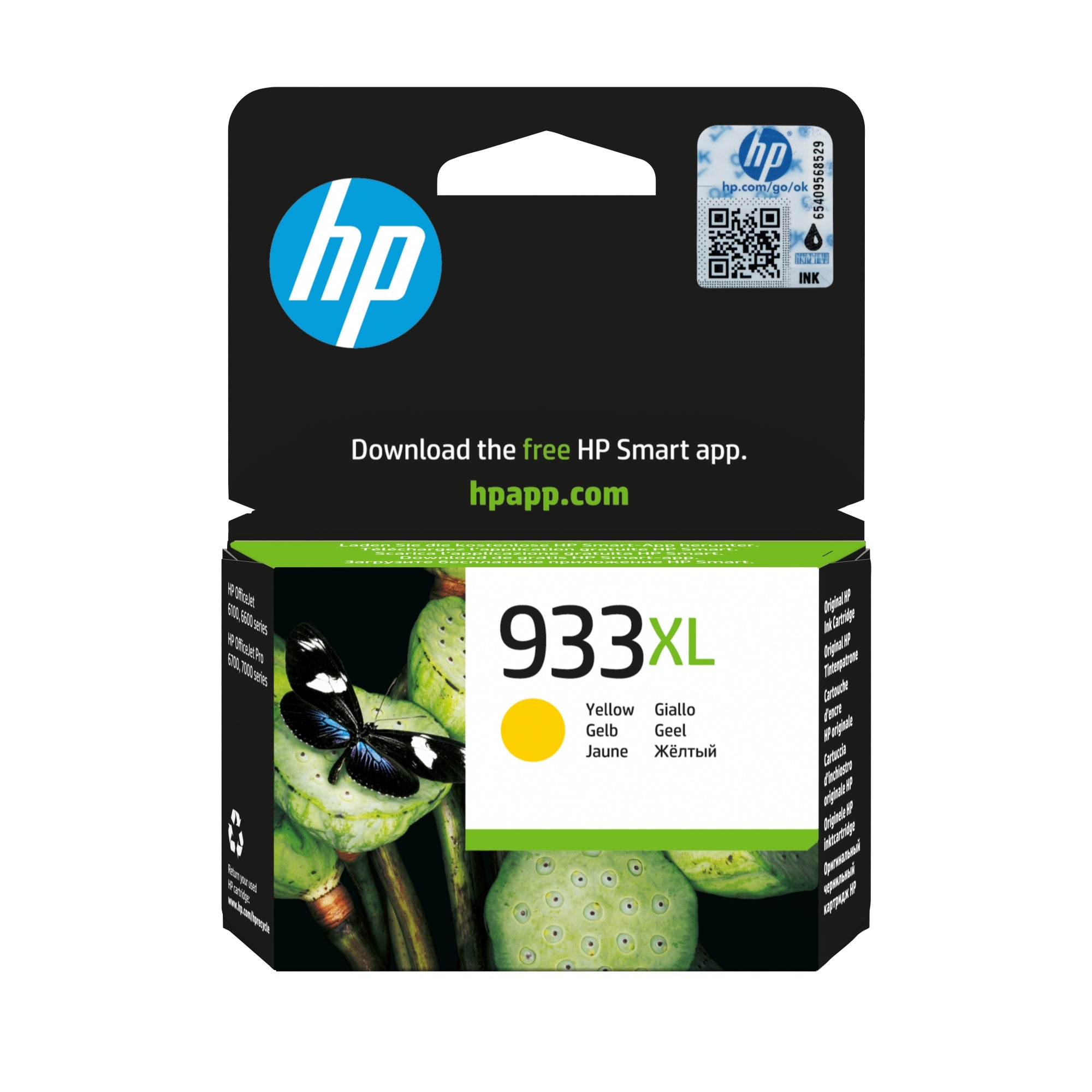 Cartucho de tinta original 933XL de alta capacidad amarillo