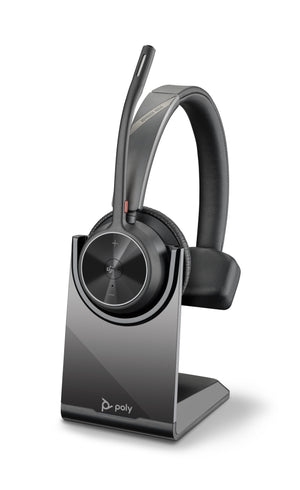 Auriculares Poly Voyager 4310 con certificación para Microsoft Teams + llave BT700 + soporte de carga