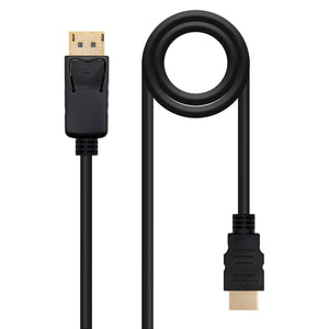 Cable conversor DISPLAYPORT a HDMI, DP/M - HDMI/M, Negro, 2.0 M