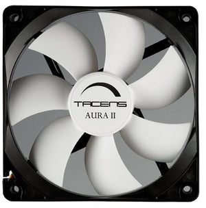 3AURAII12, Ventilador Ordenador 12 cm, Ultrasilencioso, Antipolvo, Negro