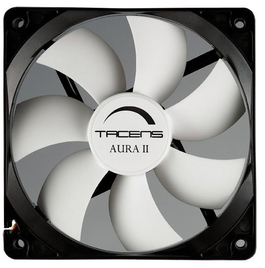 3AURAII12, Ventilador Ordenador 12 cm, Ultrasilencioso, Antipolvo, Negro