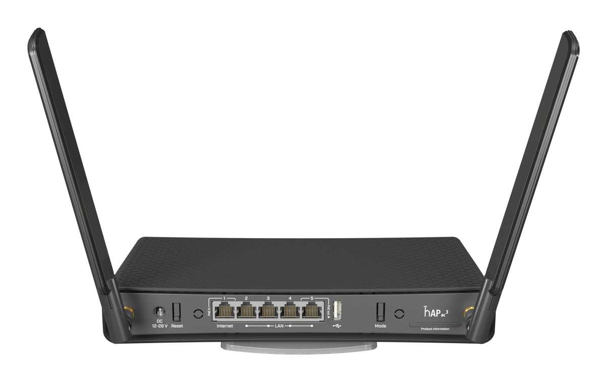 hAP ac³ router inalámbrico Gigabit Ethernet Doble banda (2,4 GHz / 5 GHz) Negro