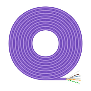 Cable de Red RJ45 LSZH Cat.6 UTP Rigido AWG23 CCA (Aleacion), Violeta, 500M