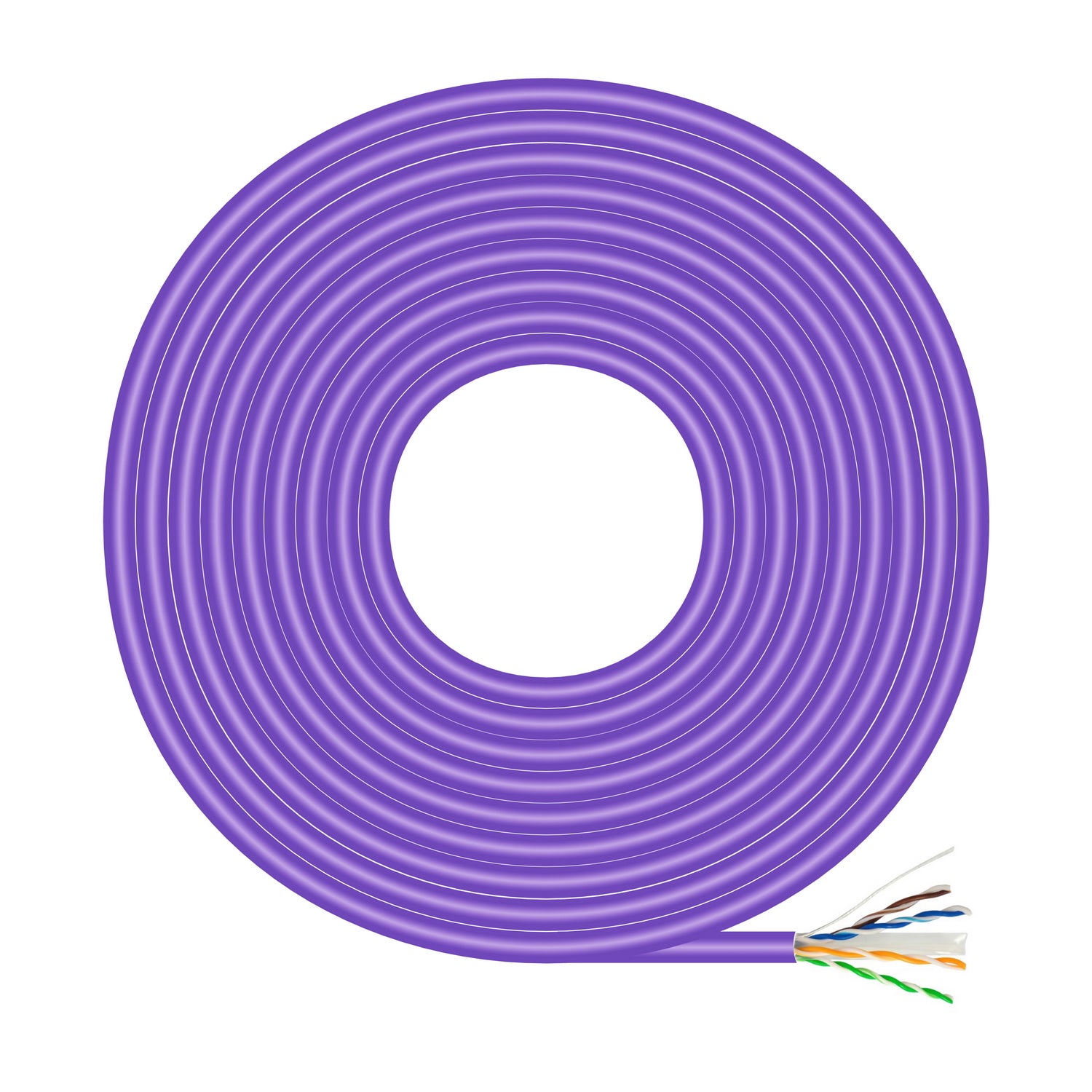 Cable de Red RJ45 LSZH Cat.6 UTP Rigido AWG23 CCA (Aleacion), Violeta, 500M
