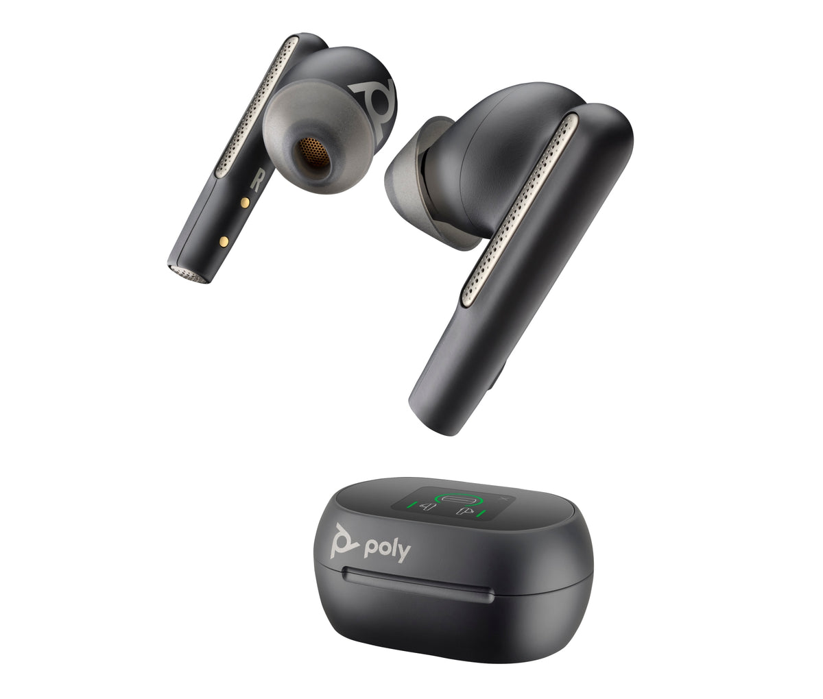 Intrauriculares Poly Voyager Free 60+ UC M color Negro Carbono +Adaptador USB-C BT700 +Estuche de carga con pantalla táctil
