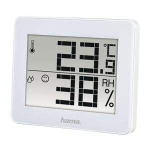 Termómetro e Higrómetro Digital (Control de humedad y temperatura de interiores, Almacenamiento de datos), Color Blanco