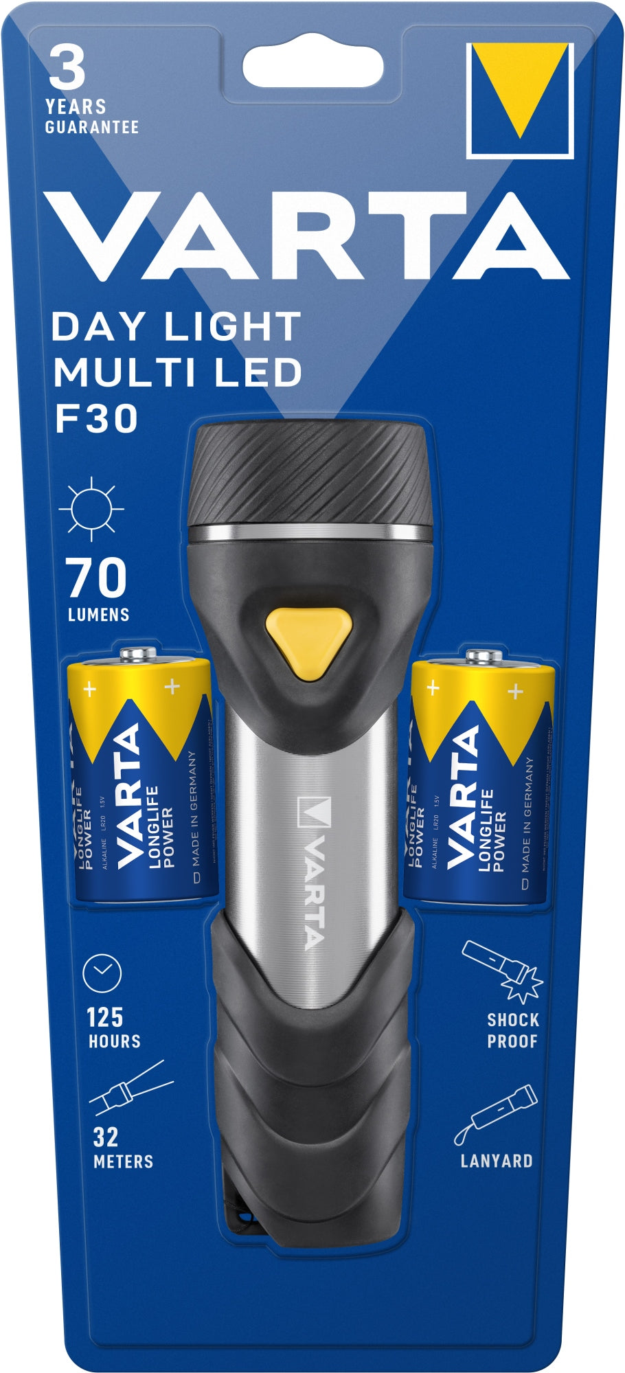 Day Light Multi LED F30 Negro, Plata, Amarillo Linterna de mano