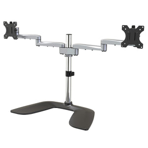Soporte VESA de Escritorio para Dos Monitores - Soporte Ergonómico para Pantallas hasta 32" con Montaje VESA - Soporte Articulado Autoportante - Altura ajustable - Plata