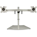 Soporte VESA para 2 Monitores - Soporte Ergonómico de Sobremesa para 2 monitores de 24" con Montaje VESA - con Base Independiente y Altura Ajustable- Soporte con Mástil - Plata