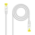 Cable de red latiguillo RJ45 LSZH Cat.6A SFTP AWG26, Blanco, 0.5m