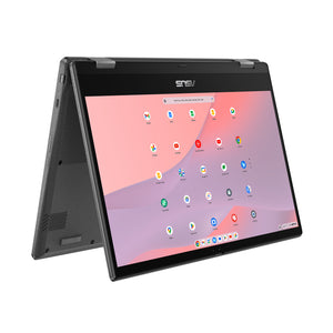 Chromebook CM14 Flip CL1402FM2A-EC0286 - Ordenador Portátil 14" Full HD (MediaTek Kompanio 520, 8GB RAM, 128GB eMMC, ARM Mali-G52 MC2, ChromeOS) Gris Gravidad - Teclado QWERTY español